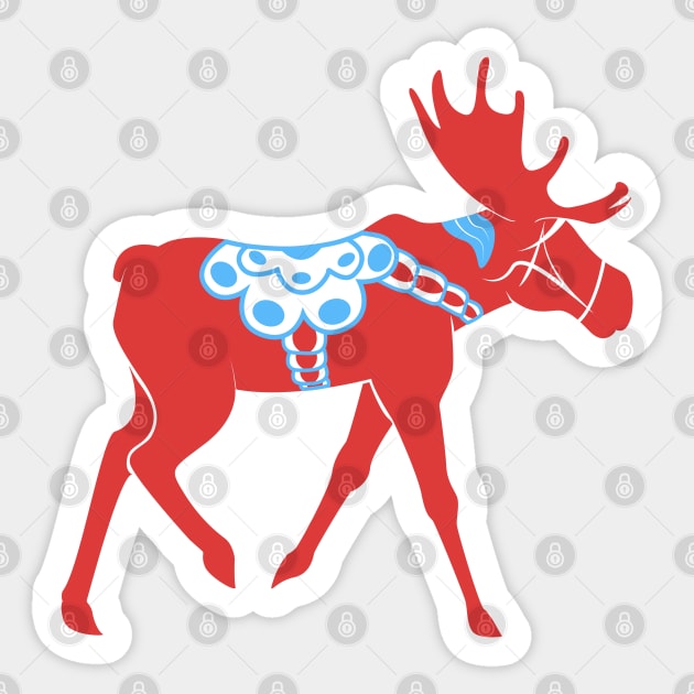 Dala Moose Sticker by CloudWalkerDesigns